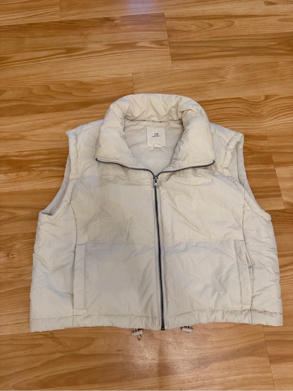 Thread & Supply Cream Quilted Puffer Vest
